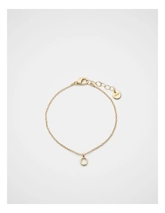 Gold Alphabet Bracelet - O