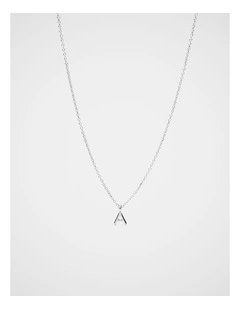 Silver Alphabet Necklace - A