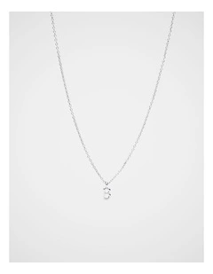 Silver Alphabet Necklace - B