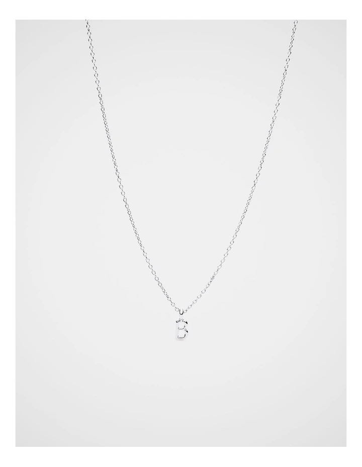Silver Alphabet Necklace - B image 1