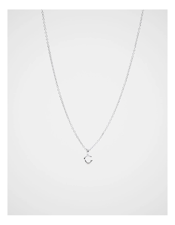 Silver Alphabet Necklace - C image 1
