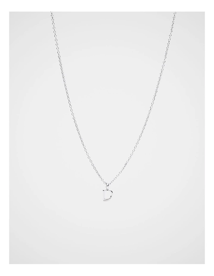 Silver Alphabet Necklace - D image 1
