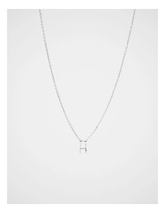 Silver Alphabet Necklace - H