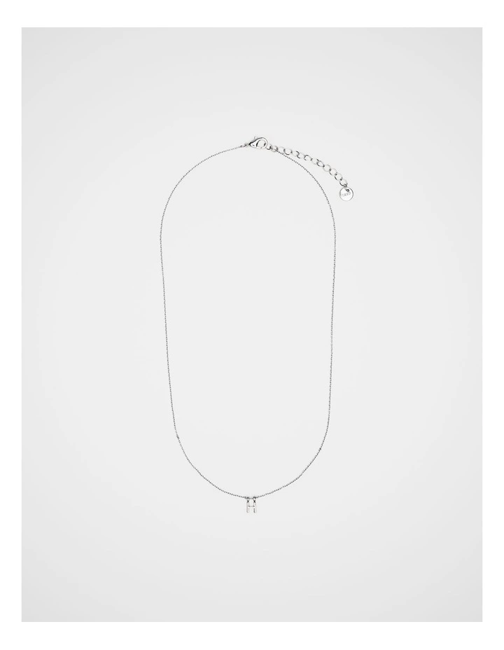 Silver Alphabet Necklace - H image 3