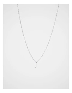 Silver Alphabet Necklace - J