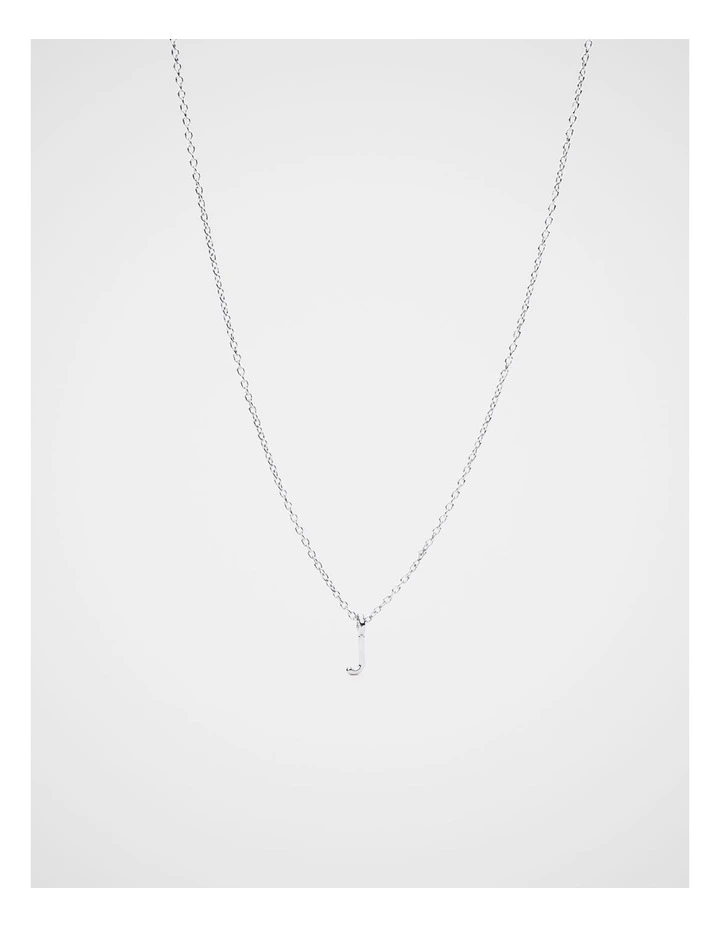 Silver Alphabet Necklace - J image 1