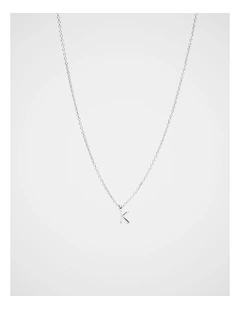 Silver Alphabet Necklace - K