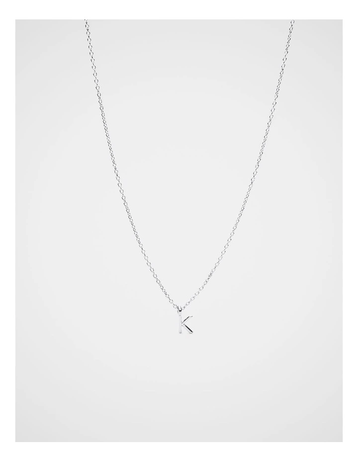 Silver Alphabet Necklace - K image 1