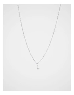 Silver Alphabet Necklace - L