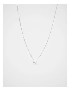Silver Alphabet Necklace - M