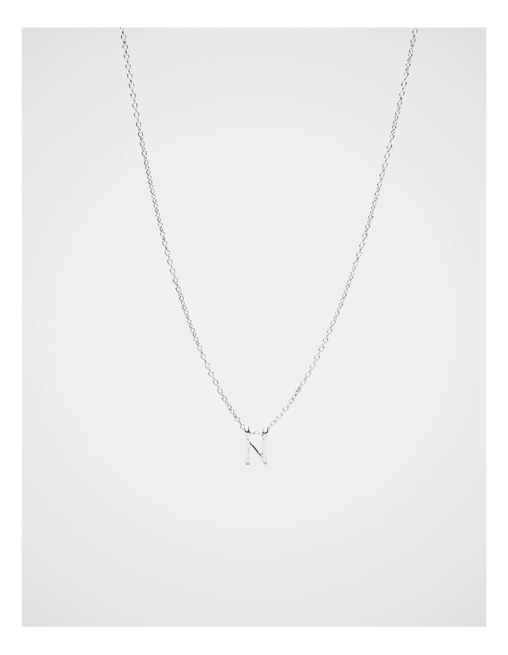 Silver Alphabet Necklace - N image 1