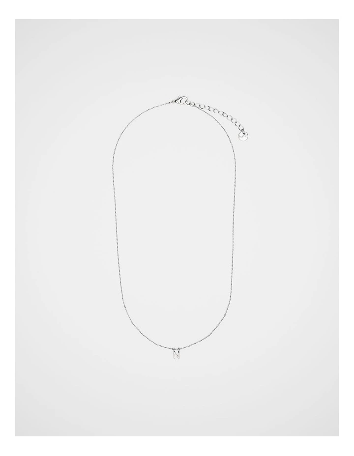 Silver Alphabet Necklace - N image 3