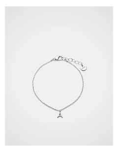 Silver Alphabet Bracelet - A