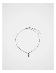 Silver Alphabet Bracelet - B