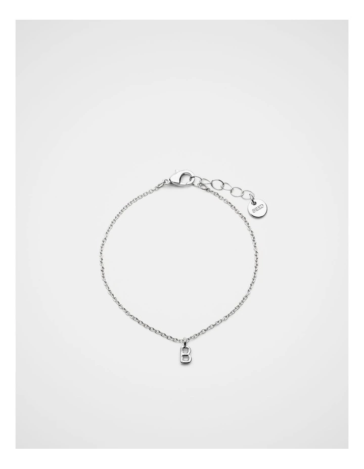 Silver Alphabet Bracelet - B image 1