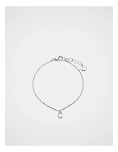 Silver Alphabet Bracelet - C