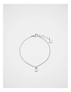 Silver Alphabet Bracelet - D