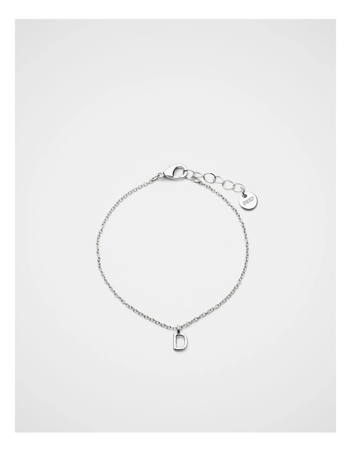 Silver Alphabet Bracelet - D image 1