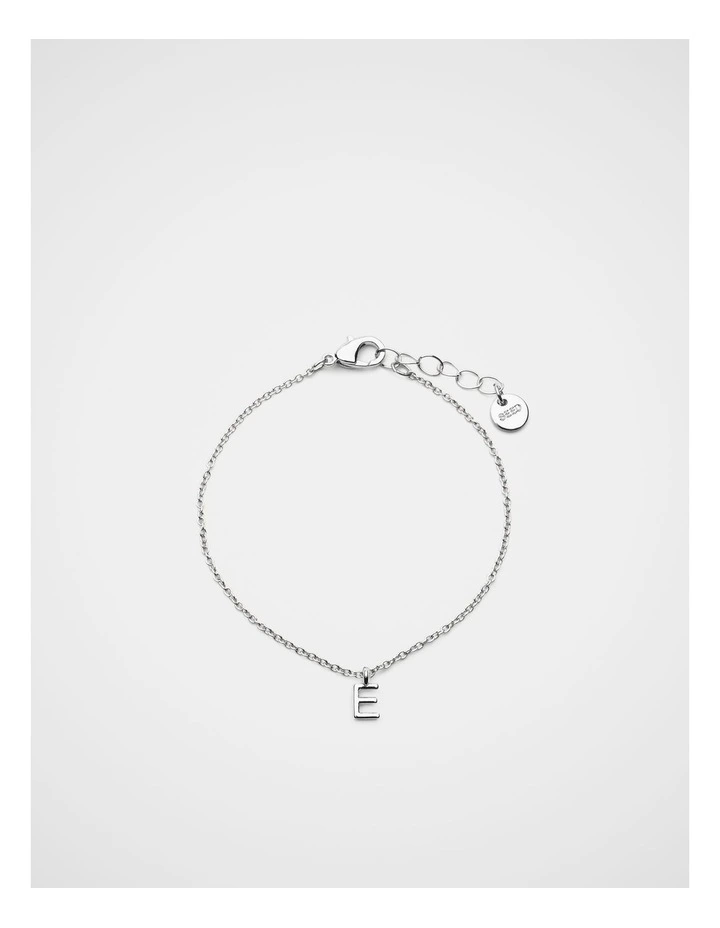 Silver Alphabet Bracelet - E image 1