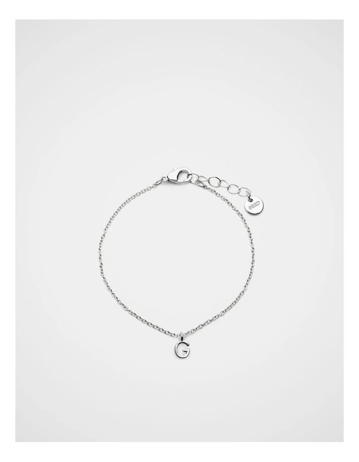 Silver Alphabet Bracelet - G image 1