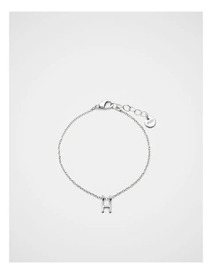 Silver Alphabet Bracelet - H