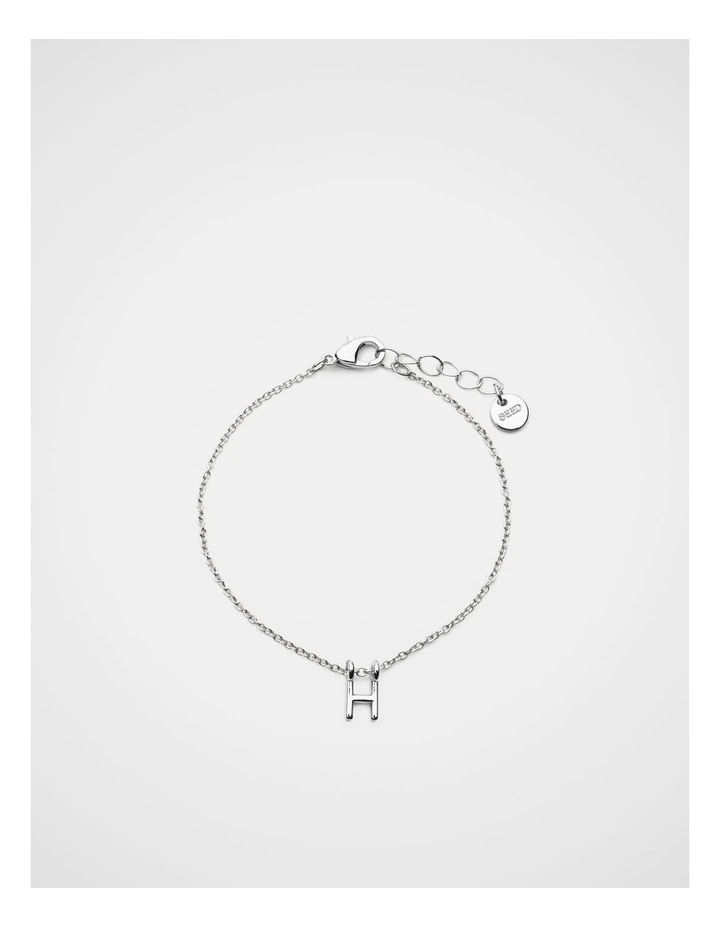 Silver Alphabet Bracelet - H image 1