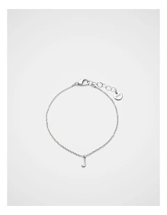 Silver Alphabet Bracelet - J