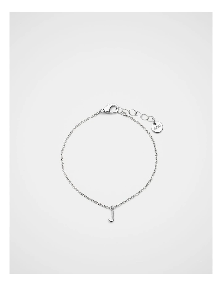 Silver Alphabet Bracelet - J image 1
