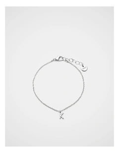 Silver Alphabet Bracelet - K