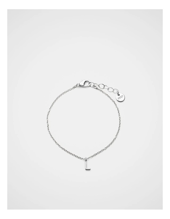 Silver Alphabet Bracelet - L image 1