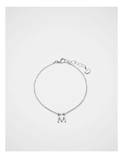 Silver Alphabet Bracelet - M