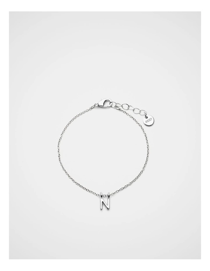 Silver Alphabet Bracelet - N image 1