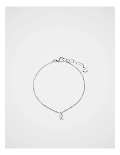 Silver Alphabet Bracelet - R