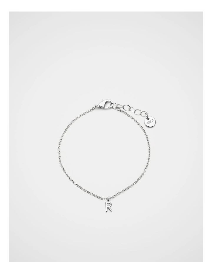 Silver Alphabet Bracelet - R image 1