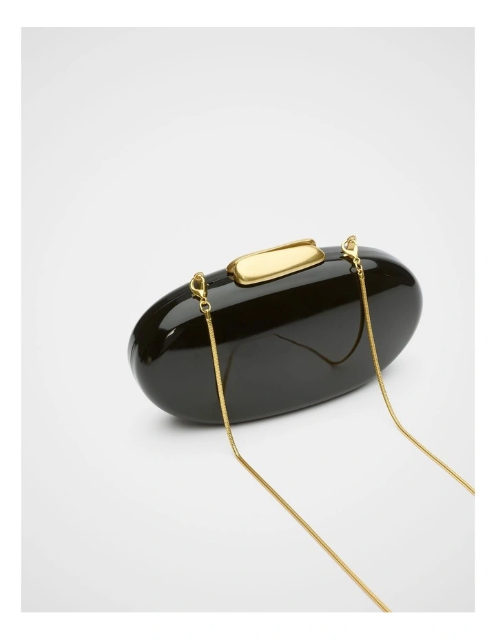 Acrylic Hardcase Clutch in Black image 3
