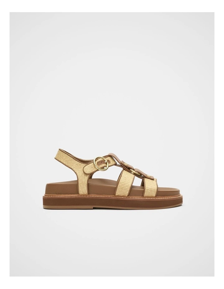 Callie Woven Caged Sandal in Tan Weave image 1
