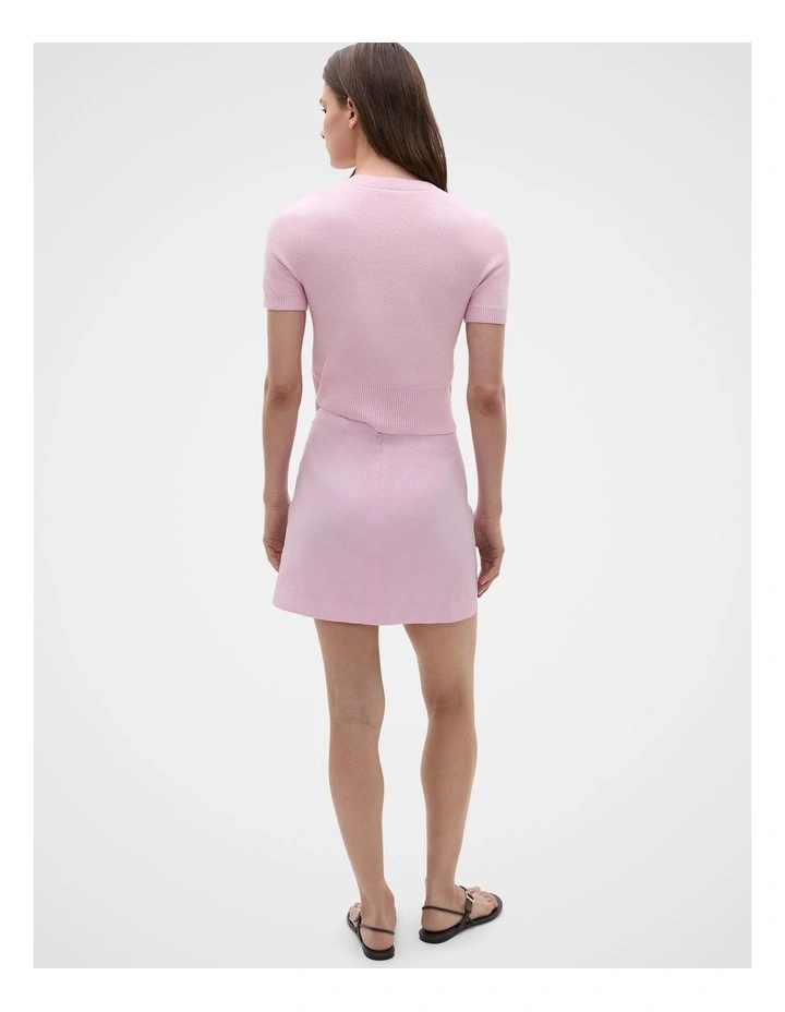 Core Linen Curve Hem Mini Skirt image 2