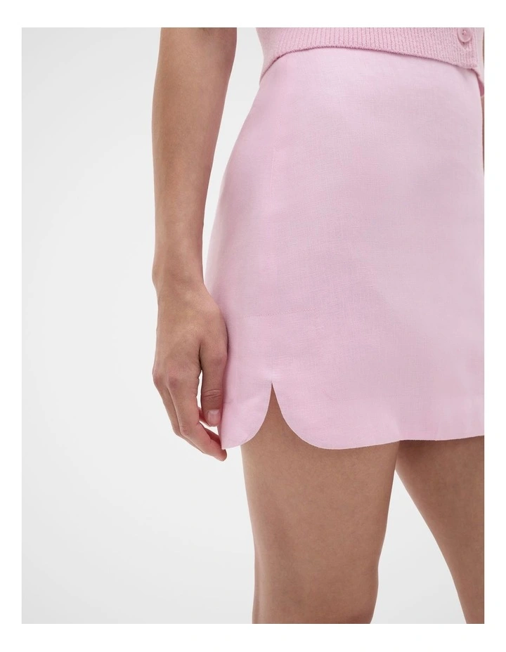 Core Linen Curve Hem Mini Skirt image 3