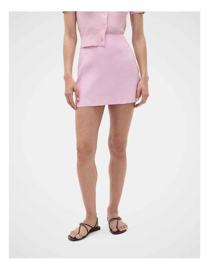 Core Linen Curve Hem Mini Skirt image 4