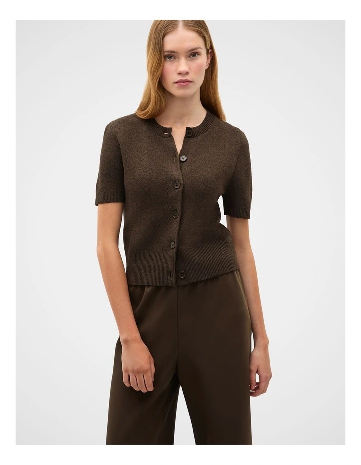 Boucle Short Sleeve Cardigan image 4