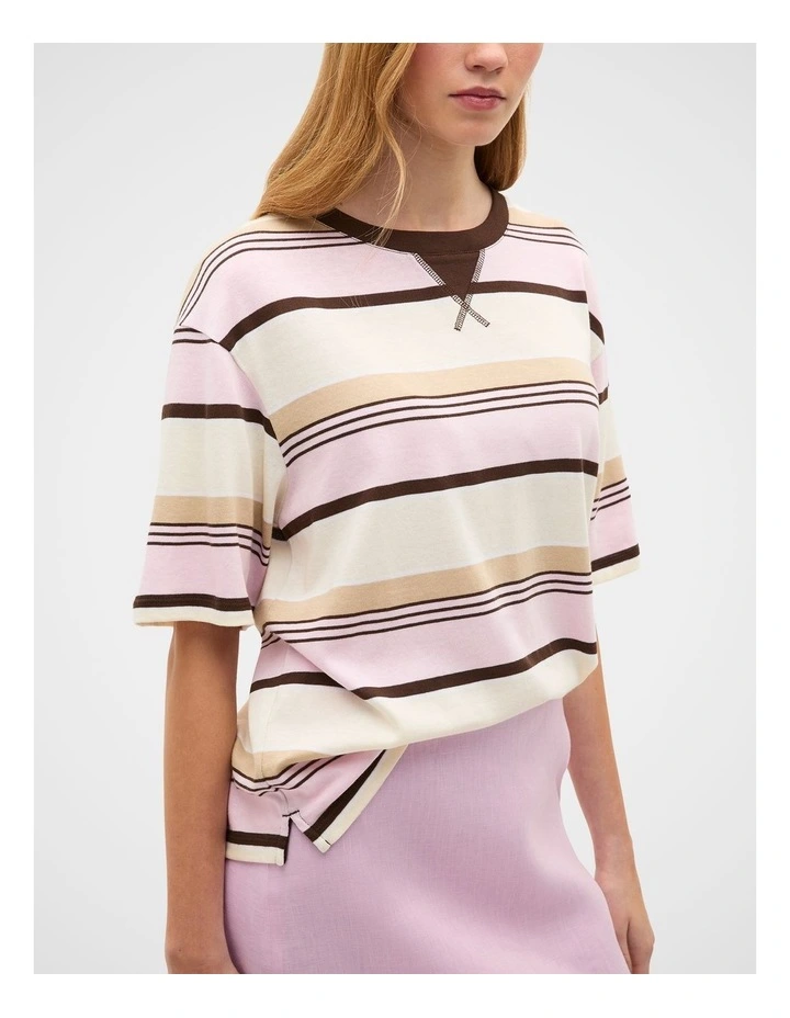 Cotton Stripe Relaxed Tee image 2