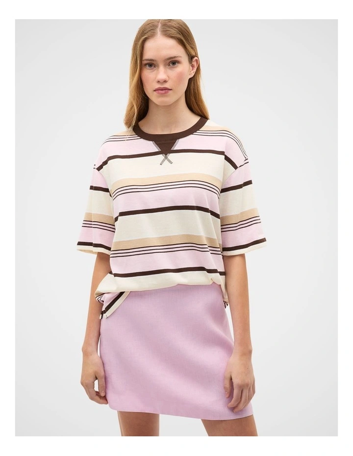 Cotton Stripe Relaxed Tee image 4