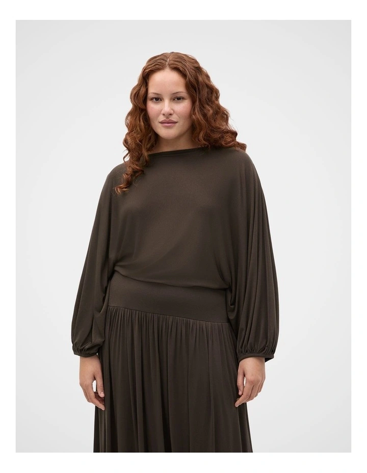 Fine Knit Bubble Sleeve Top image 1