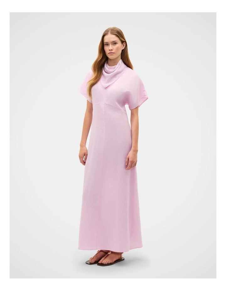 Linen V Neck Midi Dress image 2