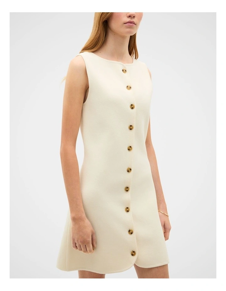 Textured Cotton Knit Mini Dress image 2