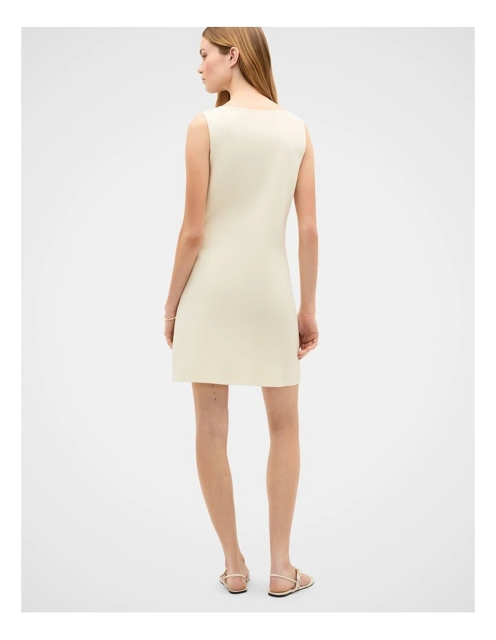 Textured Cotton Knit Mini Dress image 3