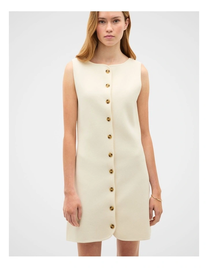 Textured Cotton Knit Mini Dress image 4