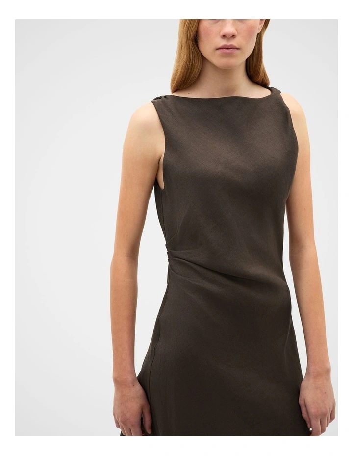 Linen Twist Shoulder Mini Dress image 4