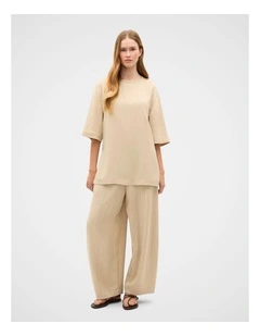 Textured Twill Balloon Pant