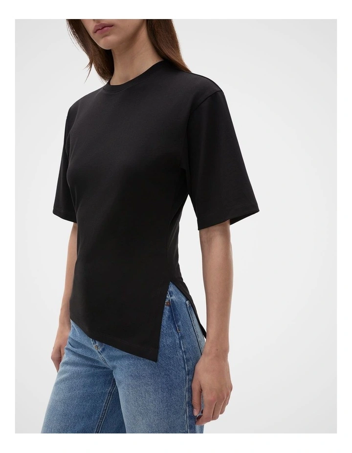 Waisted Asymmetrical Hem Tee image 2